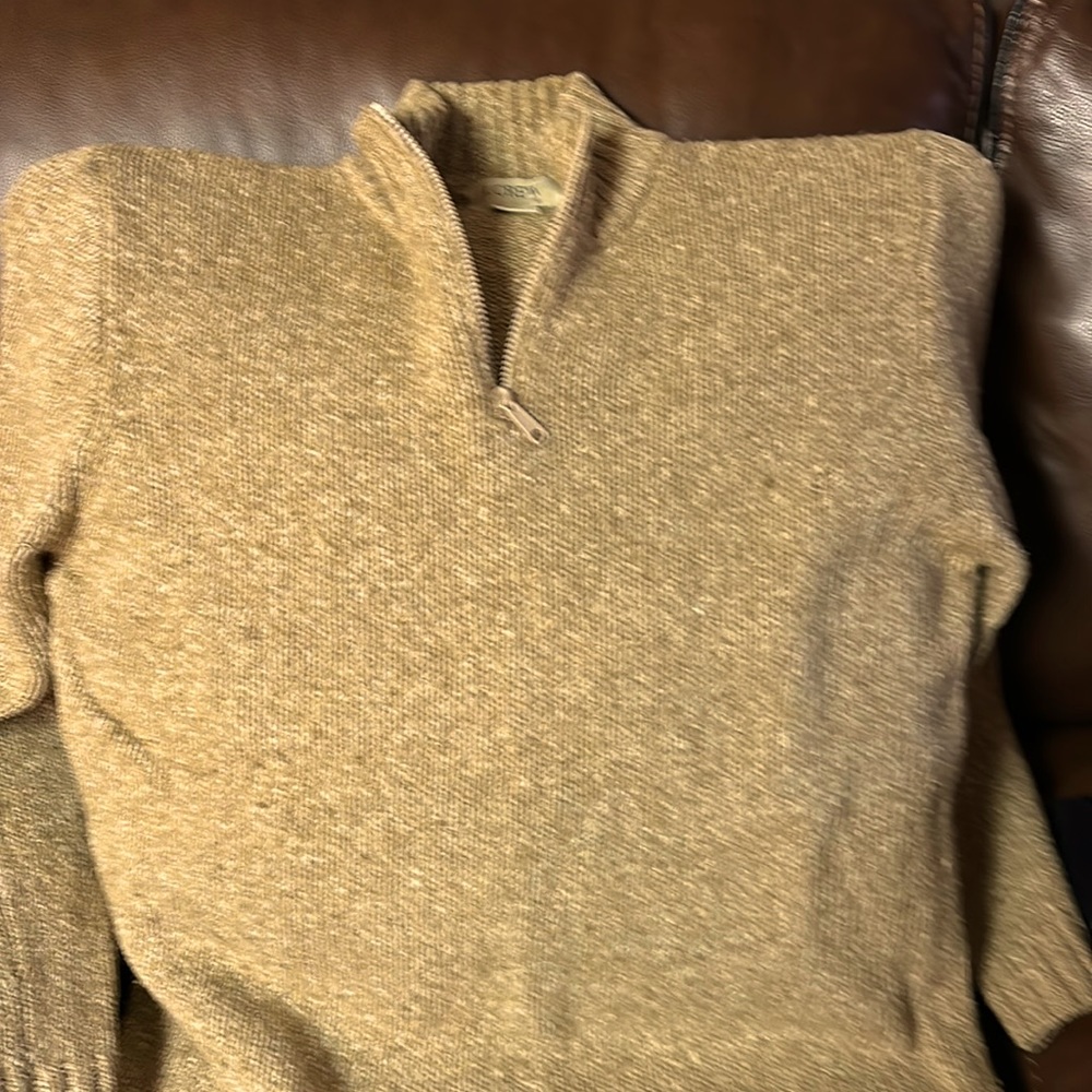 J Crew quarter-zip wool/cotton sweater